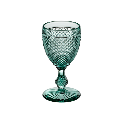 4 Red wine glasses 210ml Bicos, mint green, clear glass