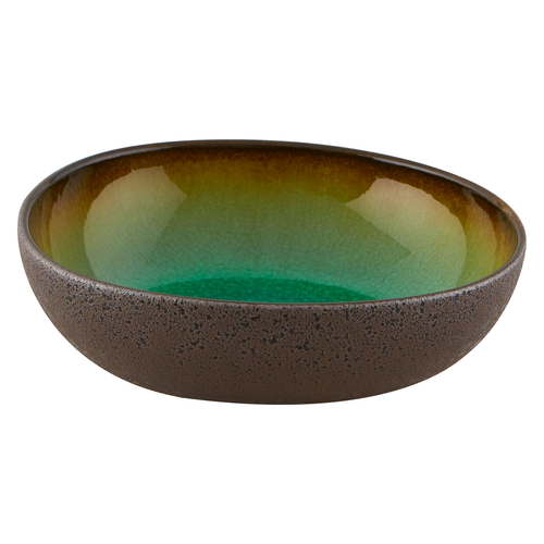 Green and amber textured Amazonia bowl 17x5.5 cm