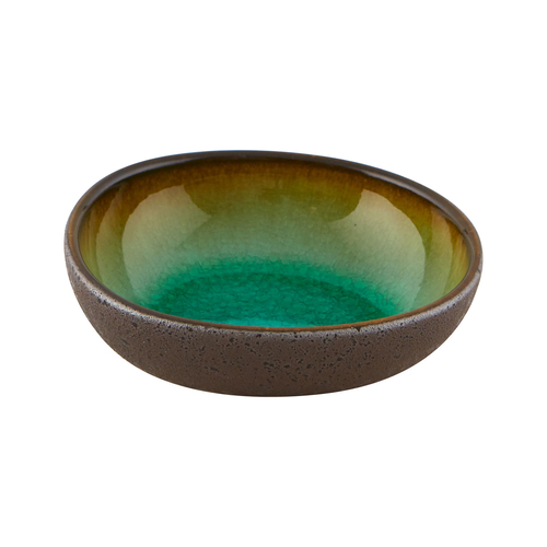 Green and amber textured Amazonia bowl 10x3,5cm