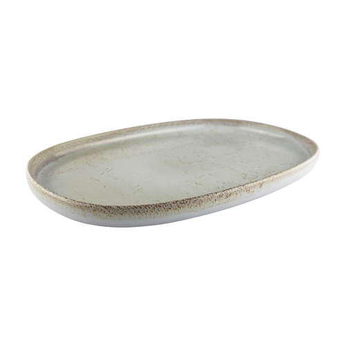 Linen oval serving plate 33x22cm