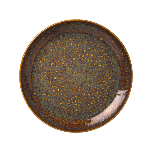 15cm Vesuvius Amber Plate, Vitrified Porcelain