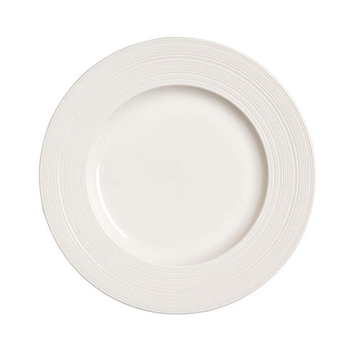 25cm Flat Plate, Concorde collection, white Porcelain with reinforced rim