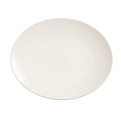 34cm Oval Coupe Plate, Concorde collection, white Porcelain with a smooth finish