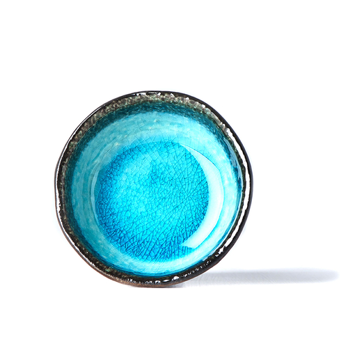 Sky Blue Round Bowl 50ml, Minoyaki Porcelain, Serene Blue