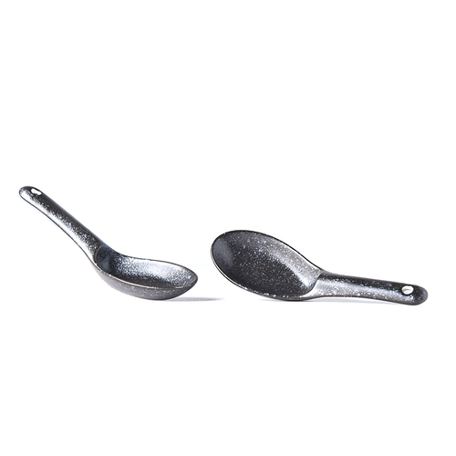 15cm Matte Black Spoon, Handmade Minoyaki Ceramic, Asian Elegance
