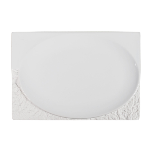 Prato retangular Terra 27x18cm, branco, porcelana profissional