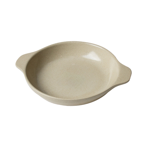 Assadeira redonda grés mostarda 17,5cm