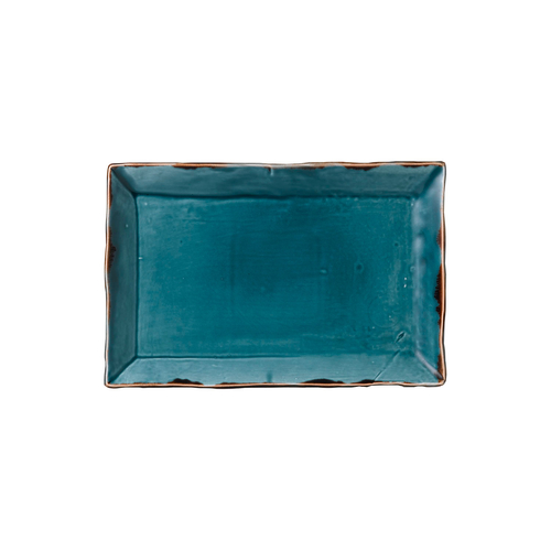 Harvest blue rectangular serving plate 28x19cm