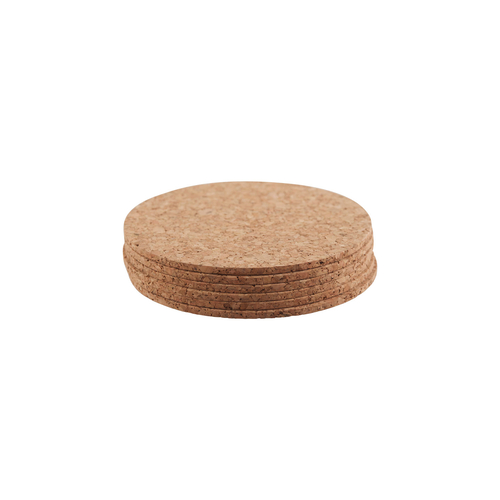 Conjunto de 6 bases de copo em cortiça portuguesa 9,5cm