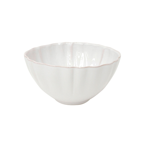Alentejo cereal bowl 16.2 cm, white stoneware with hand-painted wavy rims