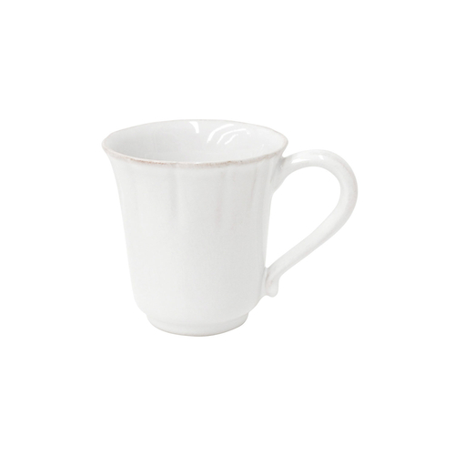 Alentejo Mug 320ml, white stoneware with hand-painted wavy rims