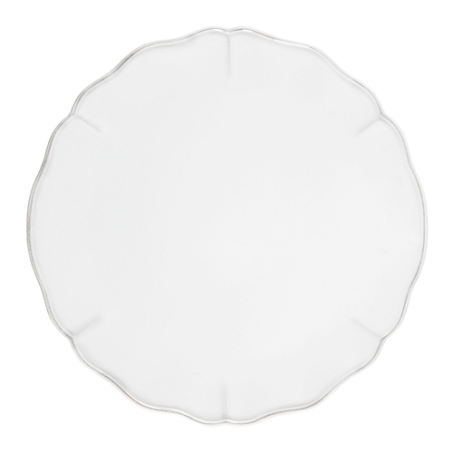 Alentejo platter 34cm, white stoneware with hand-painted wavy rims