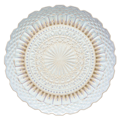 Cristal Round Platter 39 cm, fine stoneware with handcrafted crystal-inspired finish