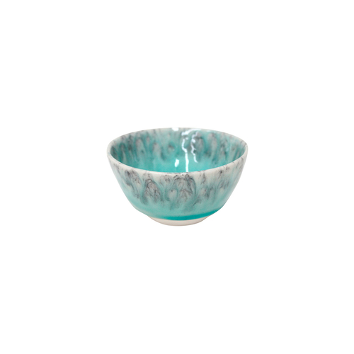 Madeira blue fruit bowl 12cm, stoneware with handcrafted crackled finish