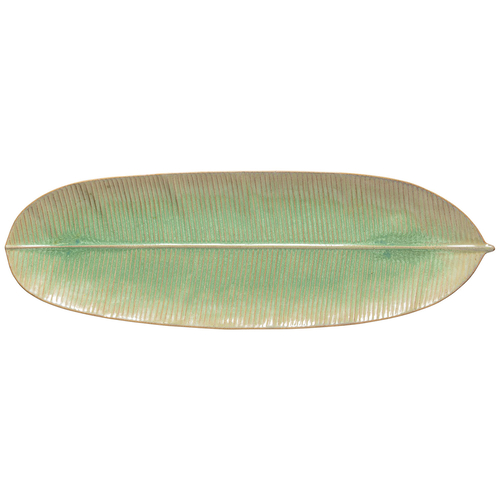 Marrakesh Banana Leaf platter 52.7 x 16 cm Eucalyptus Green