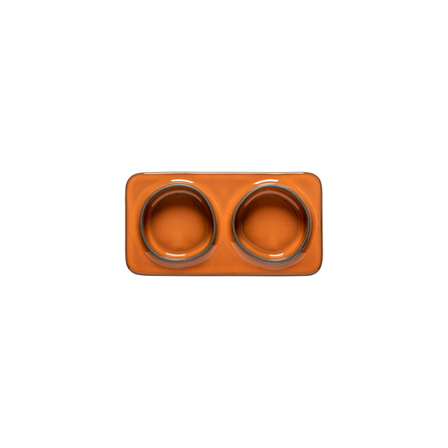 Âmbar rectangular platter with 2 sections 19 x 10 cm