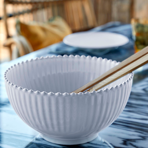 Pearl Salad Bowl 27 cm, fine stoneware with handcrafted finish