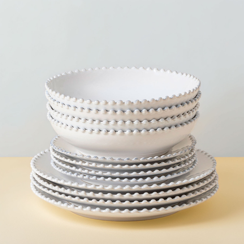 12-piece Pearl dinner set with soup/pasta bowl