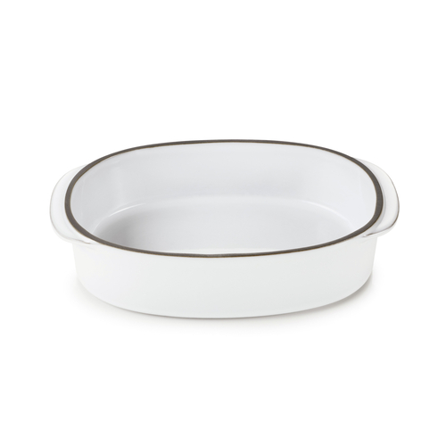 Oval porcelain baking dish 19x13cm Caractère white