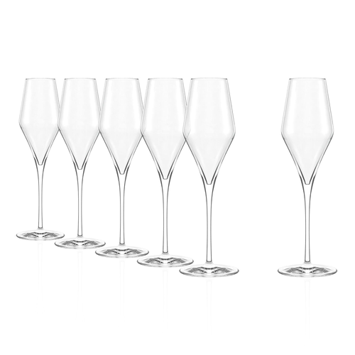 6 Quatrophil champagne flutes 290ml