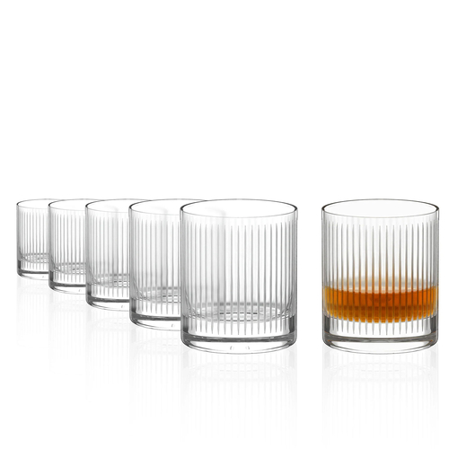 6 SOHO New York Bar Whisky Glasses 320 ml, Lead Free Crystal