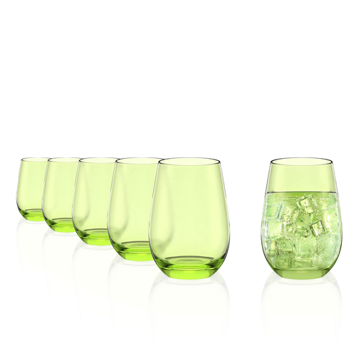 6 green Elements glasses 465 ml
