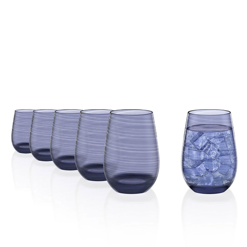 6 Blue gray Twister Tumbler Glasses 470 ml