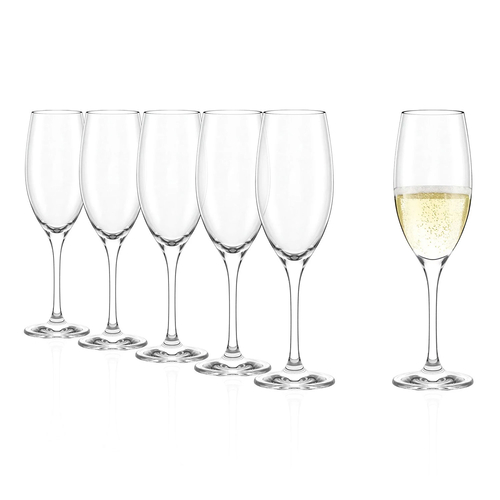 6 Classic Champagne Flutes 240 ml