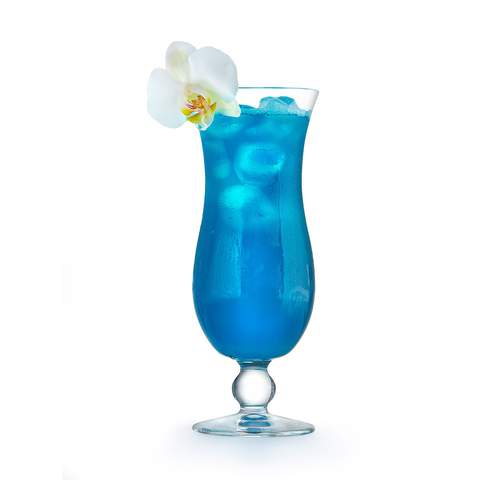 4 Blue Hawaii cocktail glasses 440ml