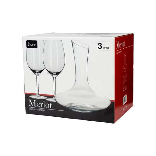 Decantador 1,5L + 2 copos vinho tinto 540ml