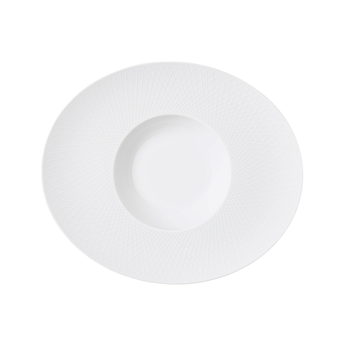 Graphique Oval Plate 32×27cm, White Porcelain - Degrenne - 3057192454576
