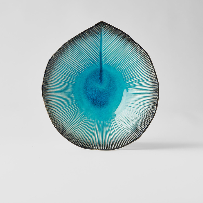 Sky Blue Irregular Plate 15.5 cm, Minoyaki Porcelain, Serene Blue - MIJ - 8594197828933