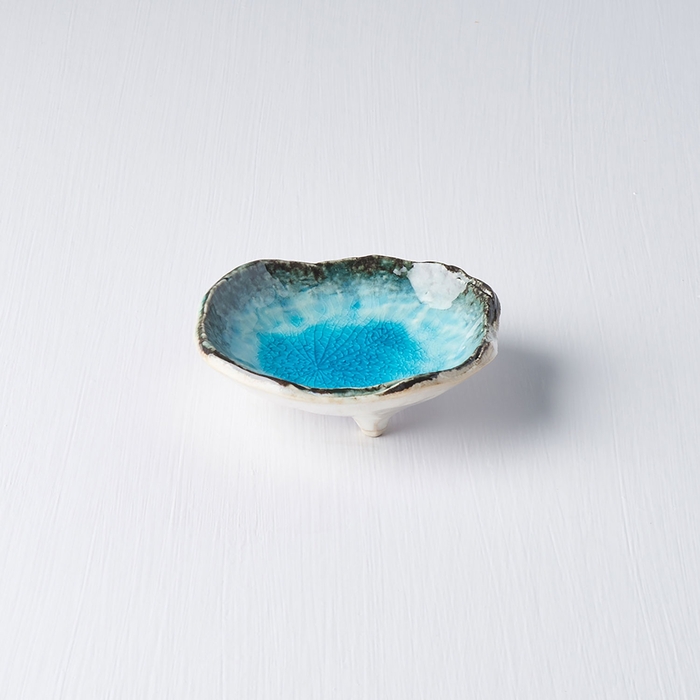 Sky Blue Sauce Bowl on Feet 50 ml, Minoyaki Porcelain, Serene Blue - MIJ - 8594197820555