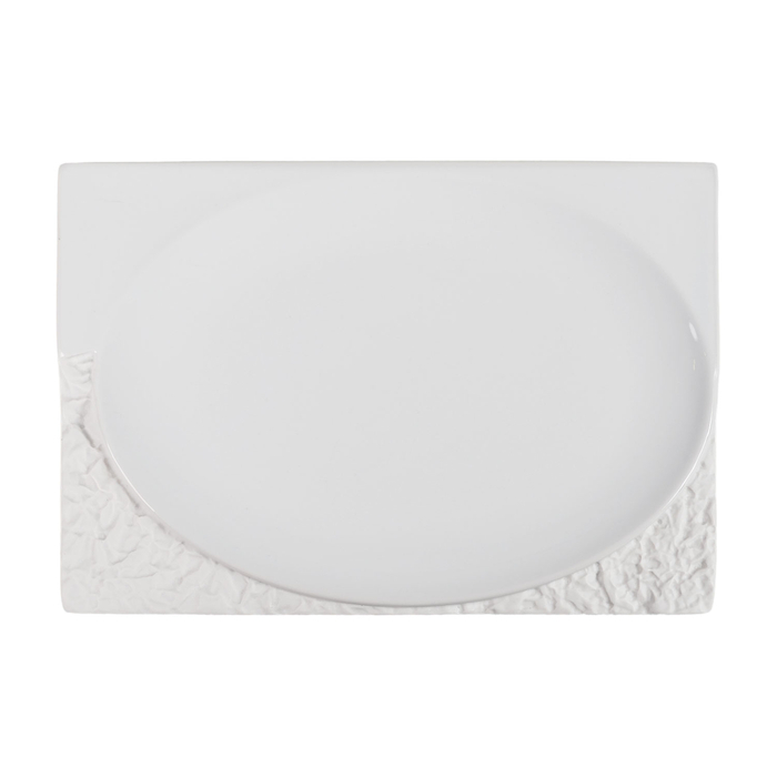 Prato retangular Terra 27x18cm, branco, porcelana profissional - Costa Verde - 5603578210182