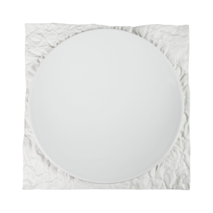 Prato quadrado Terra 26cm, branco, porcelana profissional - Costa Verde - 5603578210175