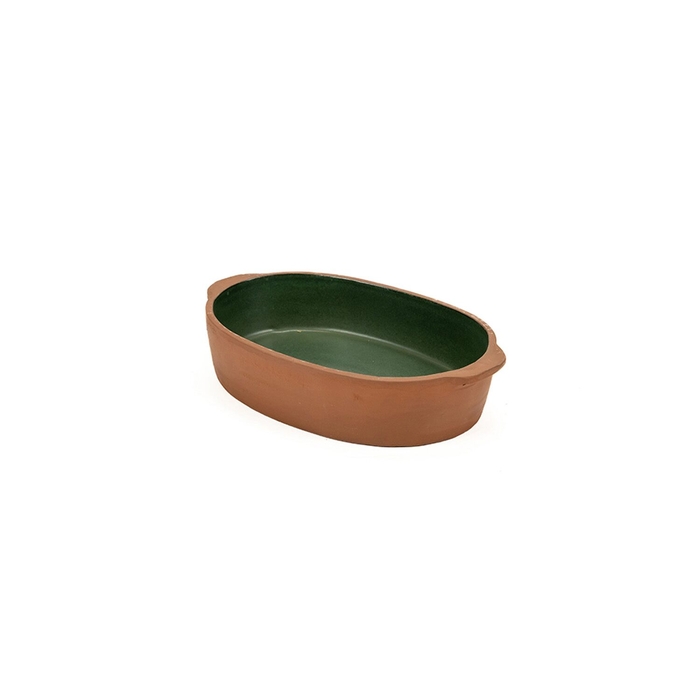 Maria Terracota Terra Green Oval Baker 22 cm - Maria Portugal Terracota - 5600851020520