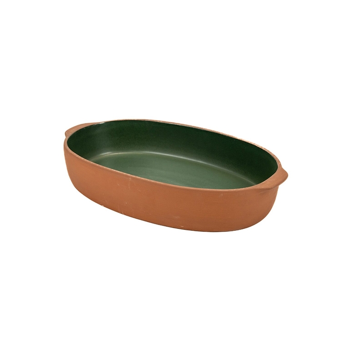 Maria Terracota Terra Green Oval Baker 27 cm - Maria Portugal Terracota - 5600851020575