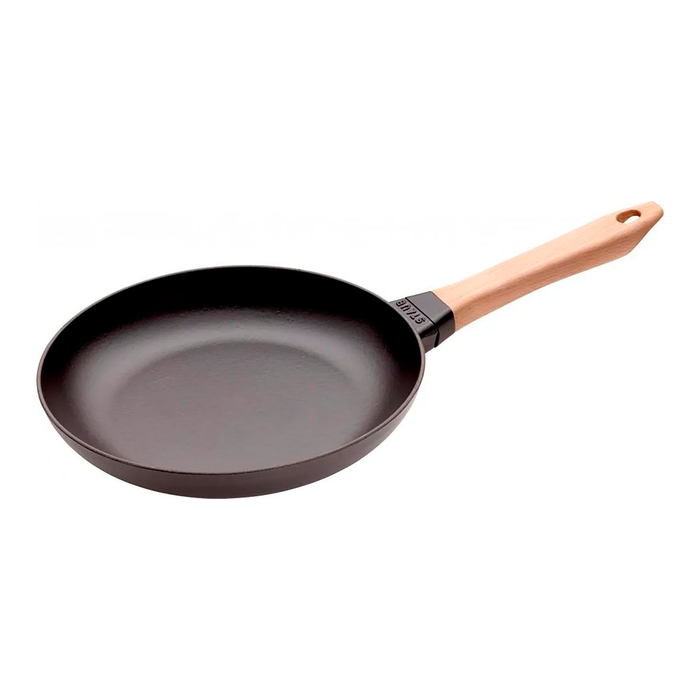 Staub 20cm Frying Pan, Enameled Cast Iron w/  Beechwood Handle - Staub - 3272340026836