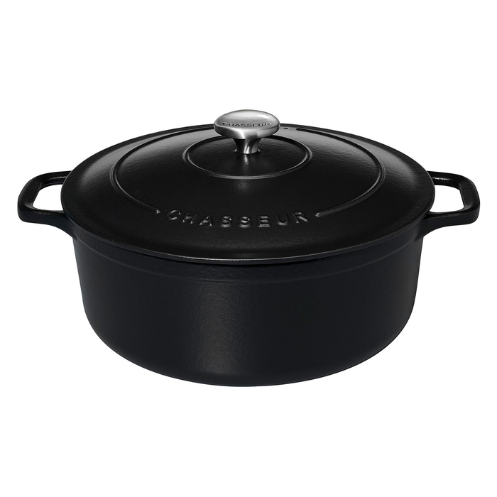 Caçarola redonda 24cm, preto, ferro fundido esmaltado - Chasseur - 3244334724011