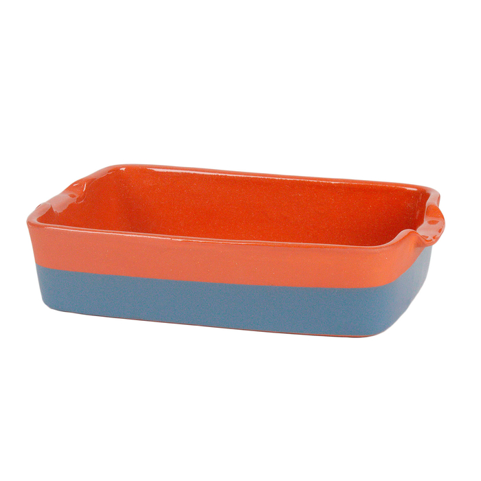 Rectangular baking dish Argila with blue stripe 37x27cm - Argila - 5604256024398