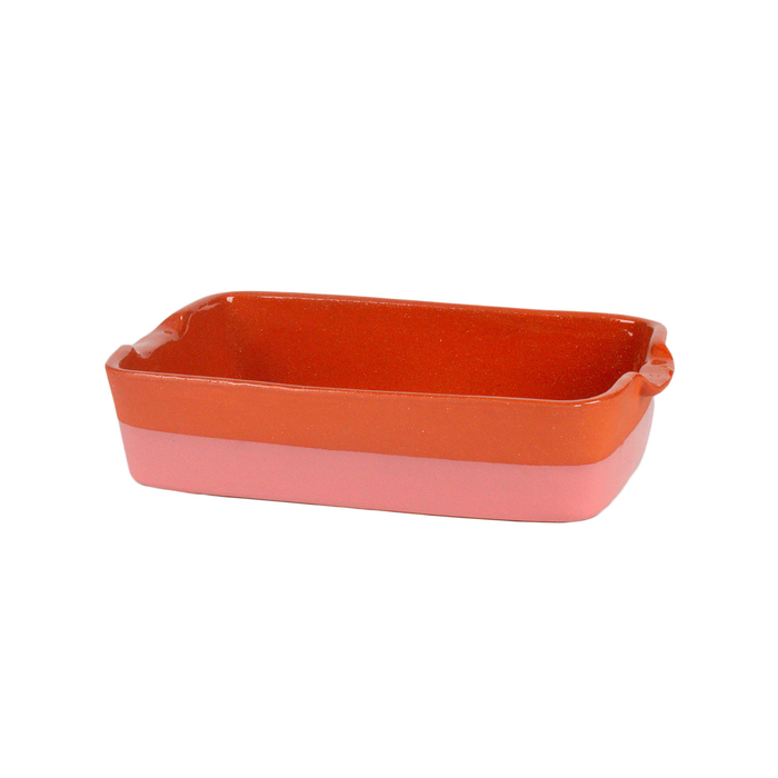 Assadeira retangular Argila coml istra rosa 37x27cm - Argila - 5602737098807