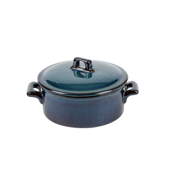 Mini Caçarola Grés 16x7cm Organic Azul para forno e micro-ondas - Organic - 5604256028037