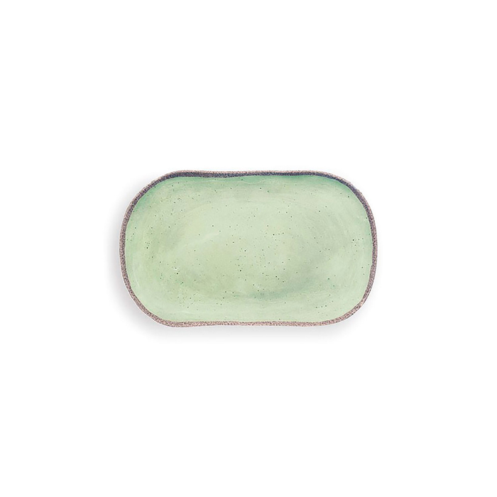 Rectangular Platter measuring 26×15,5cm from Touch Mel Terrae collection, in green melamine - Touch Mel - 8028460550479