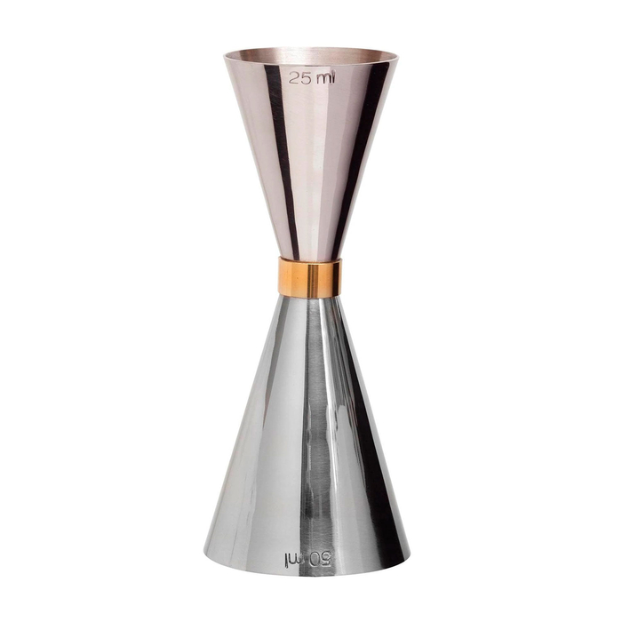 Double Jiggler 25/35/50, Gold detail, Stainless Steel - Beaumont - 5020229107774