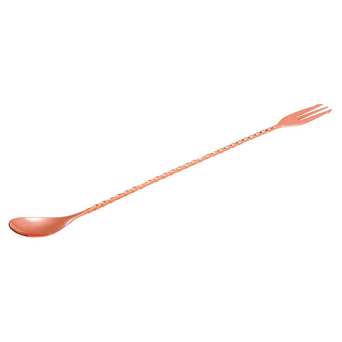 Cocktail Spoon with Fork, Copper, Stainless Steel - Beaumont - 5020229107828
