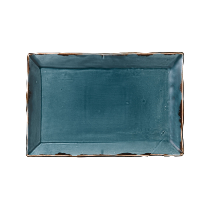 Harvest blue rectangular serving plate 34x23cm - Dudson - 5602737076171
