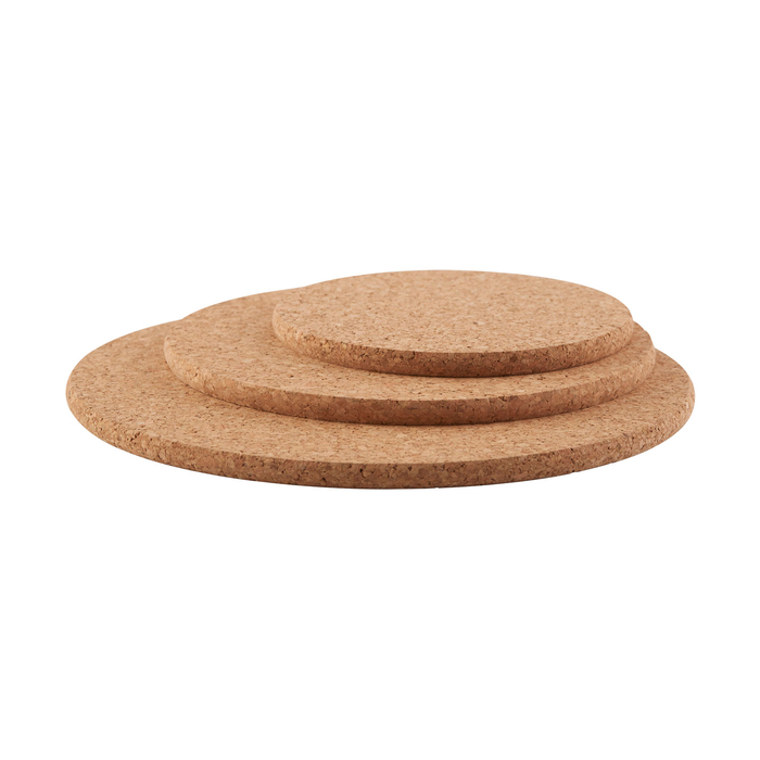 Conjunto de 3 bases para quentes em cortiça portuguesa (25cm, 20cm, 15cm) - Go4cork - 5602248000382