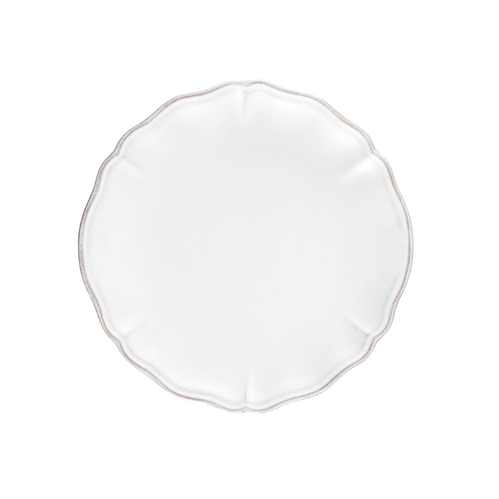 Prato raso Alentejo 27cm, grés branco com rebordos ondulados pintados à mão - Costa Nova - 5606739930103