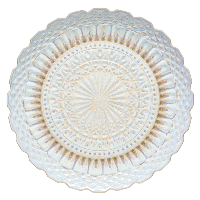 Travessa Redonda Cristal 39 cm, grés fino com acabamento artesanal inspirado em cristal - Costa Nova - 5606739950972