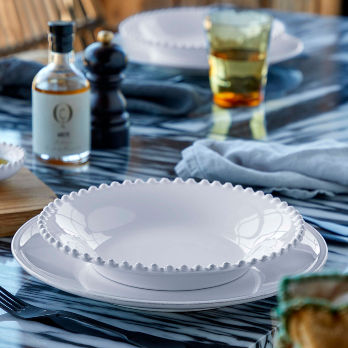 Pearl soup plate 24 cm, fine stoneware with handcrafted finish - Costa Nova - 5606739910792